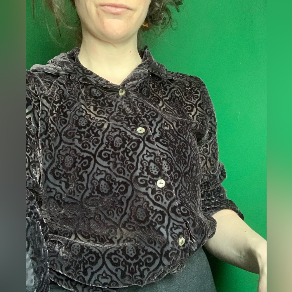 Semi sheer vintage rayon & silk button up